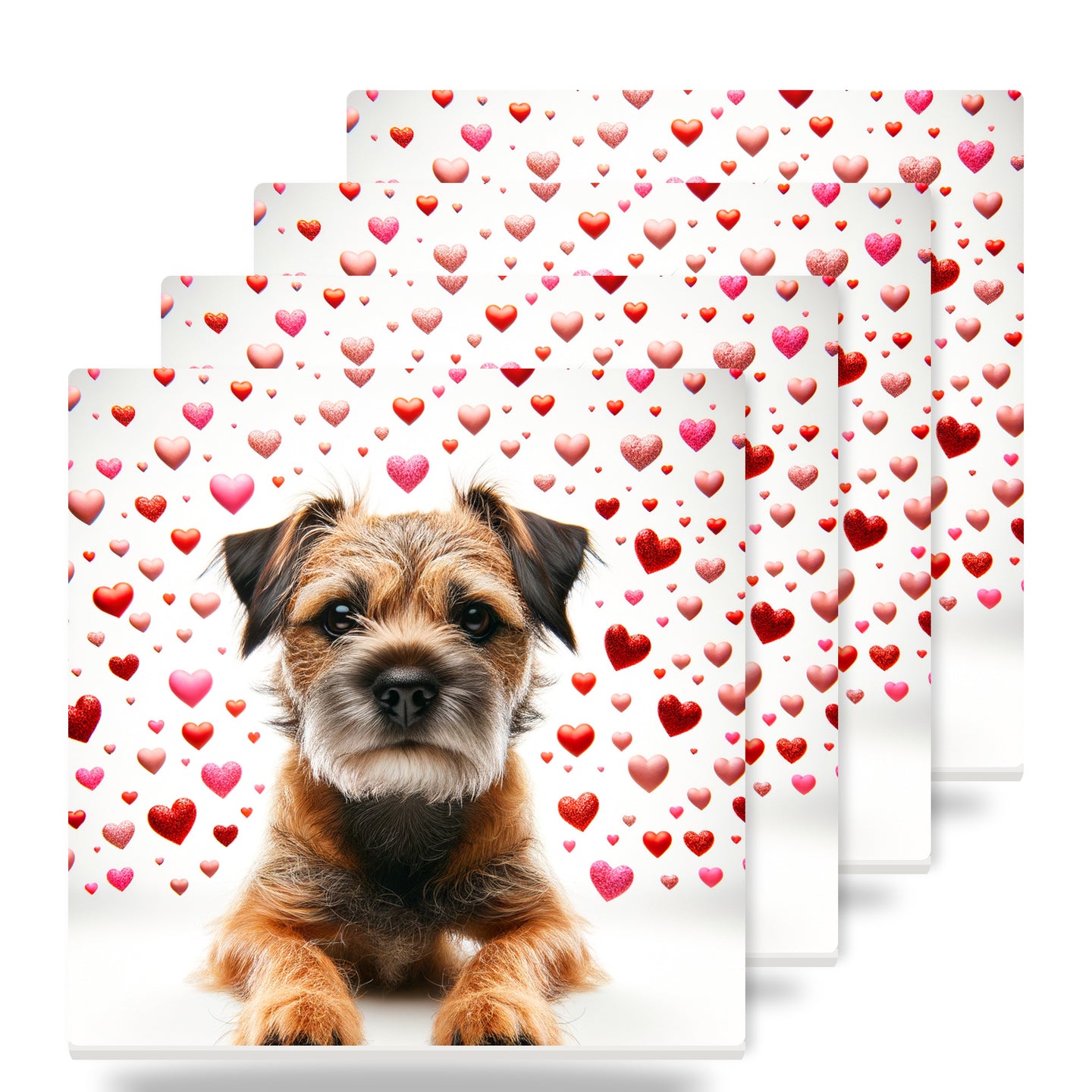 Border Terrier ceramic coasters set of 4