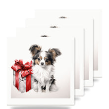 Papillon Puppy Drawing ceramic coasters set of 4