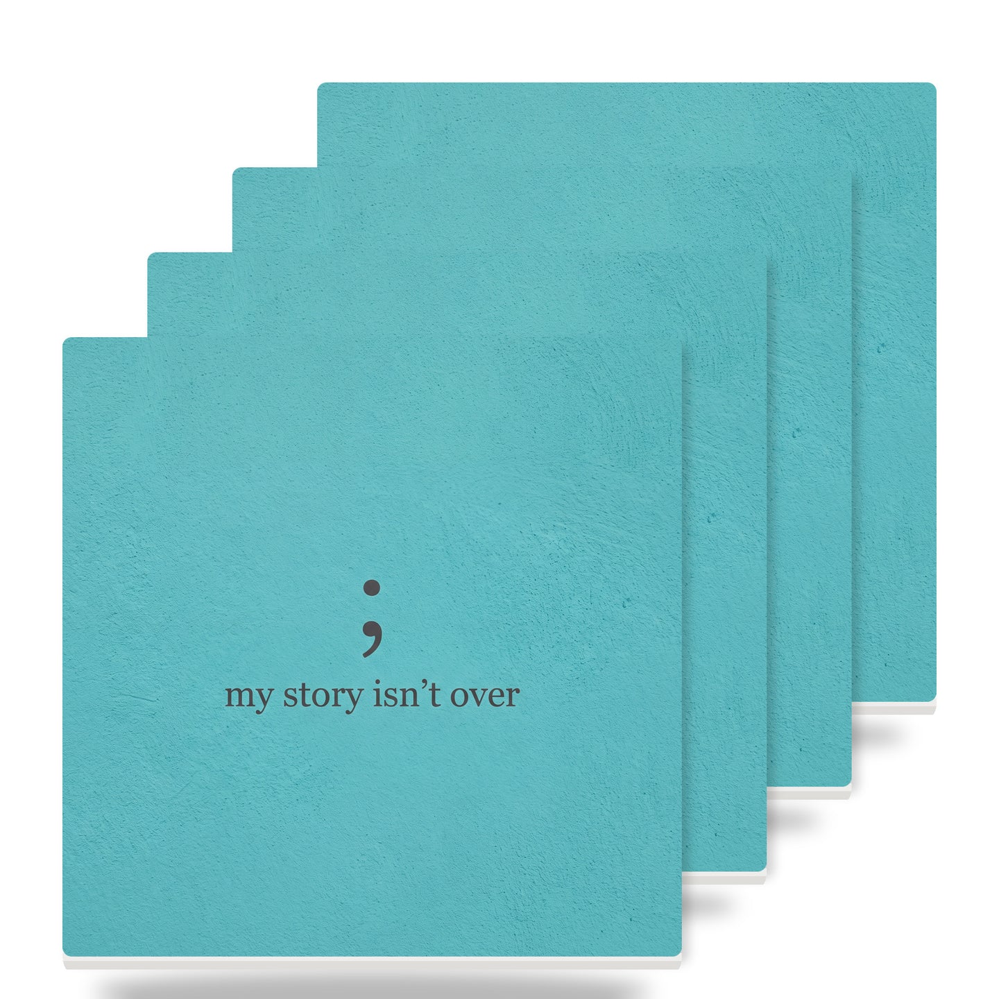 Mental Health Semicolon ceramic coasters set of 4