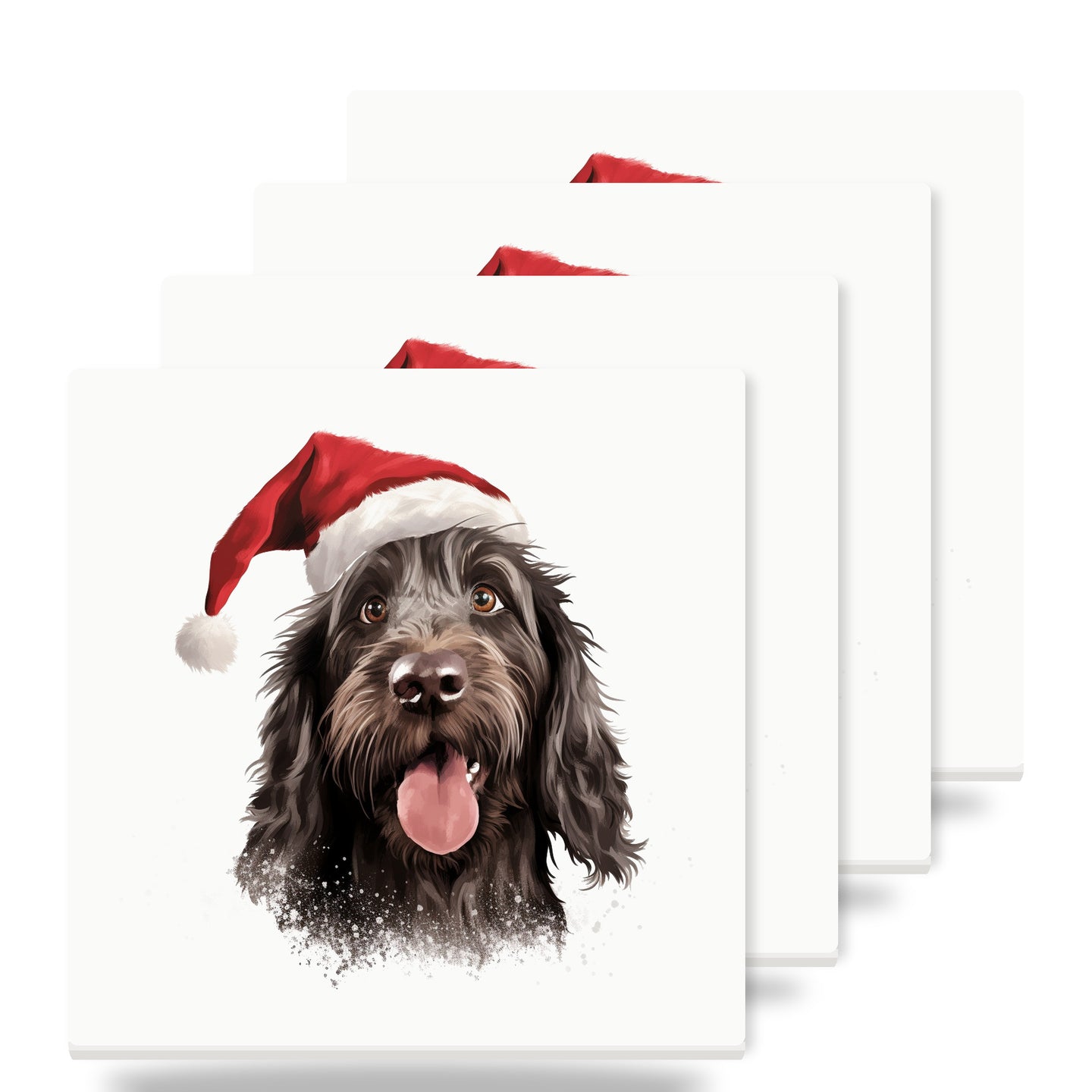 Spinone Italiano ceramic coasters set of 4