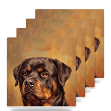 Rottweiler Portrait ceramic coasters set of 4