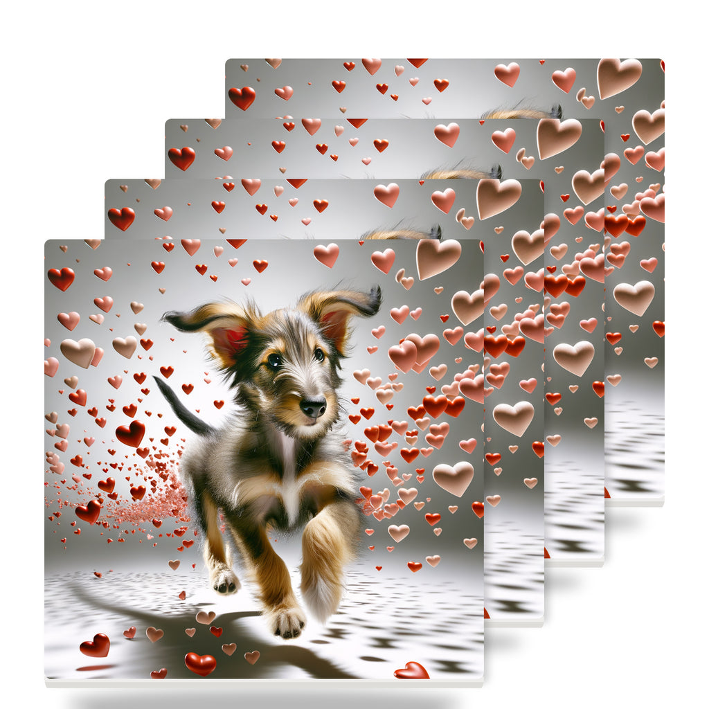 Dachshund ceramic coasters set of 4