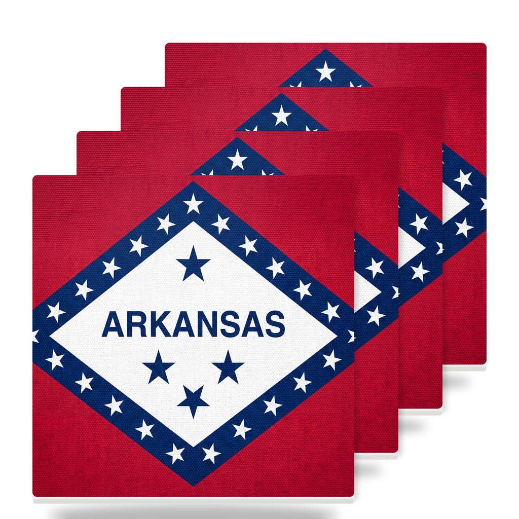 Arkansas State Flag ceramic coasters set of 4