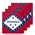 Arkansas State Flag ceramic coasters set of 4