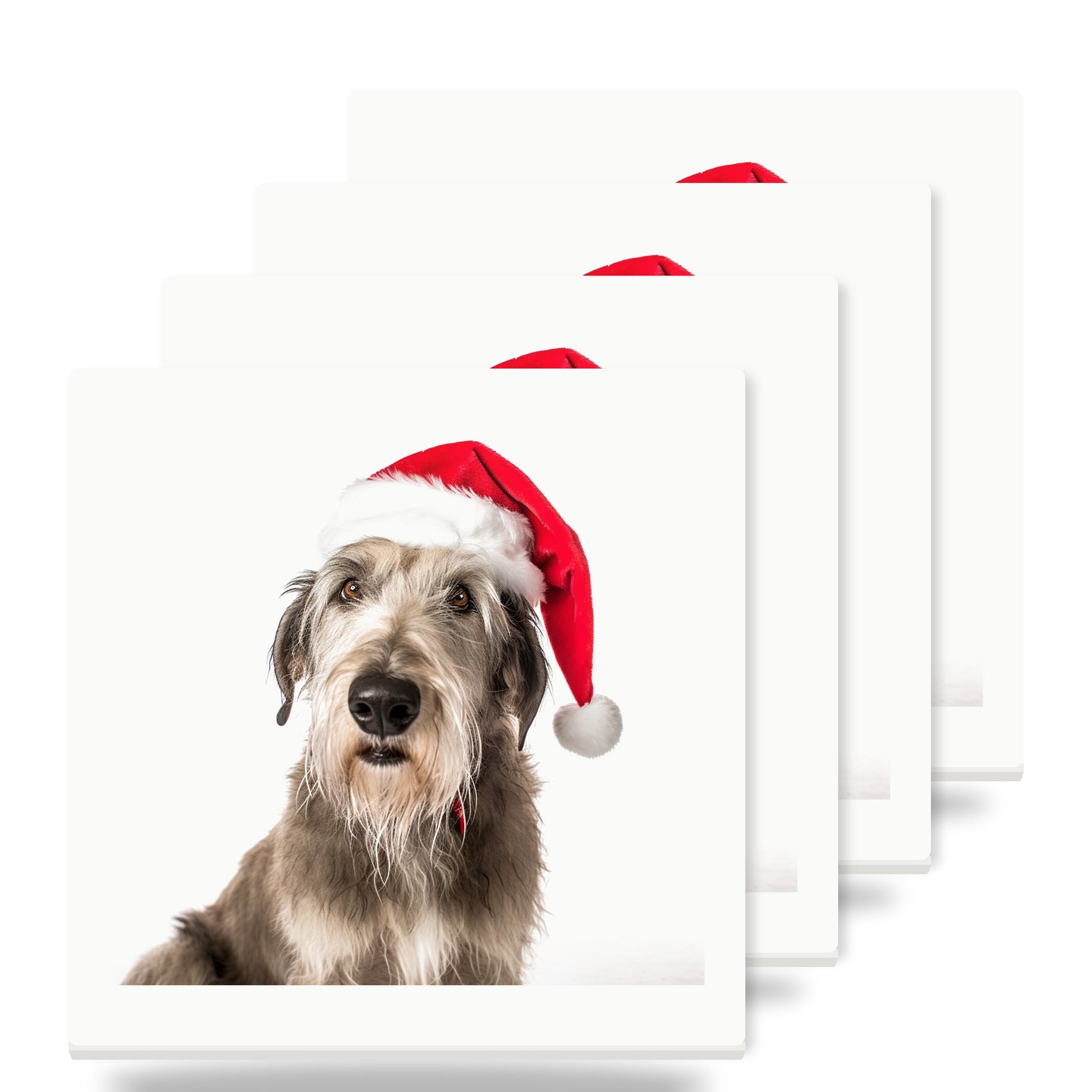 Irish Wolfhound ceramic coasters set of 4