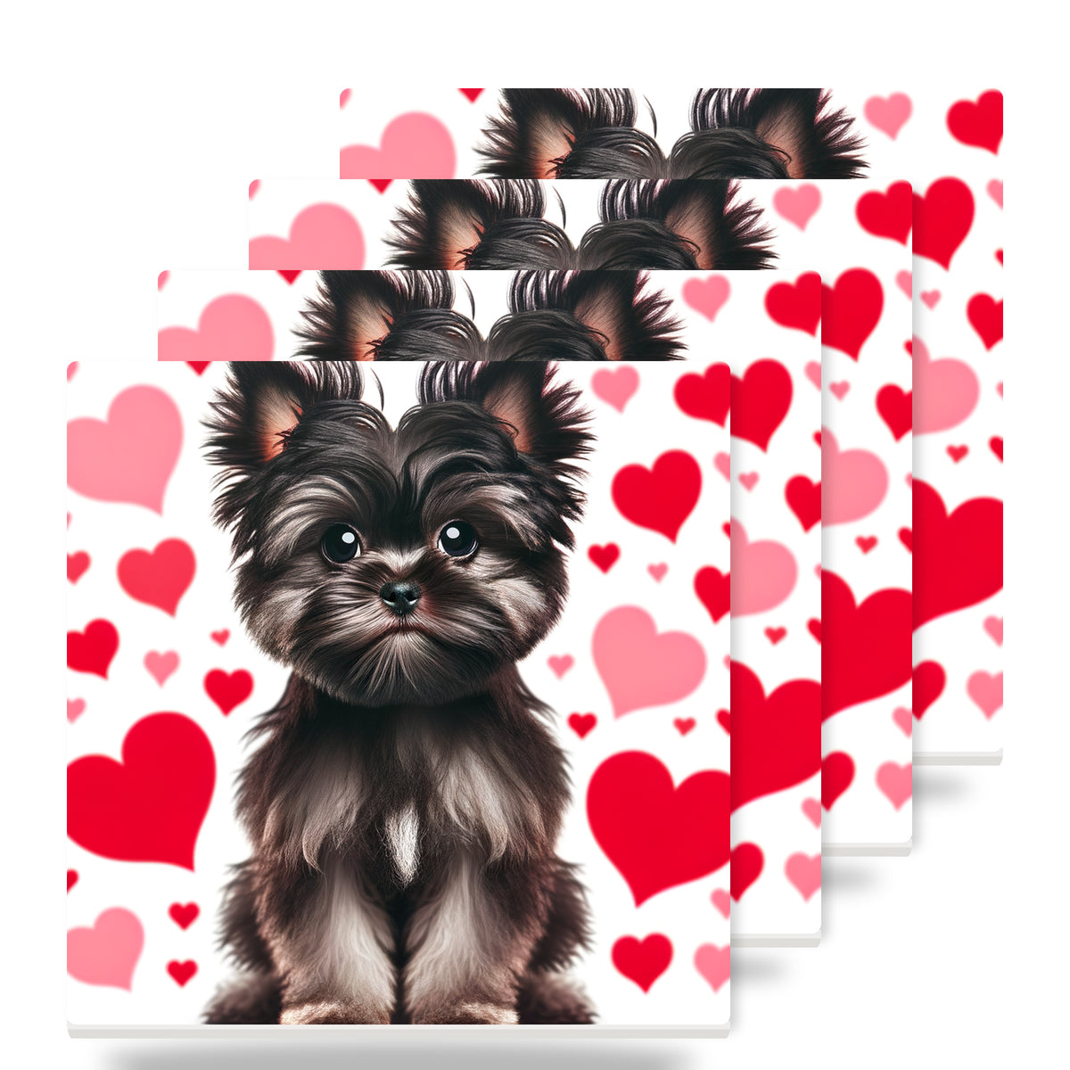 Yorkshire Terrier ceramic coasters set of 4