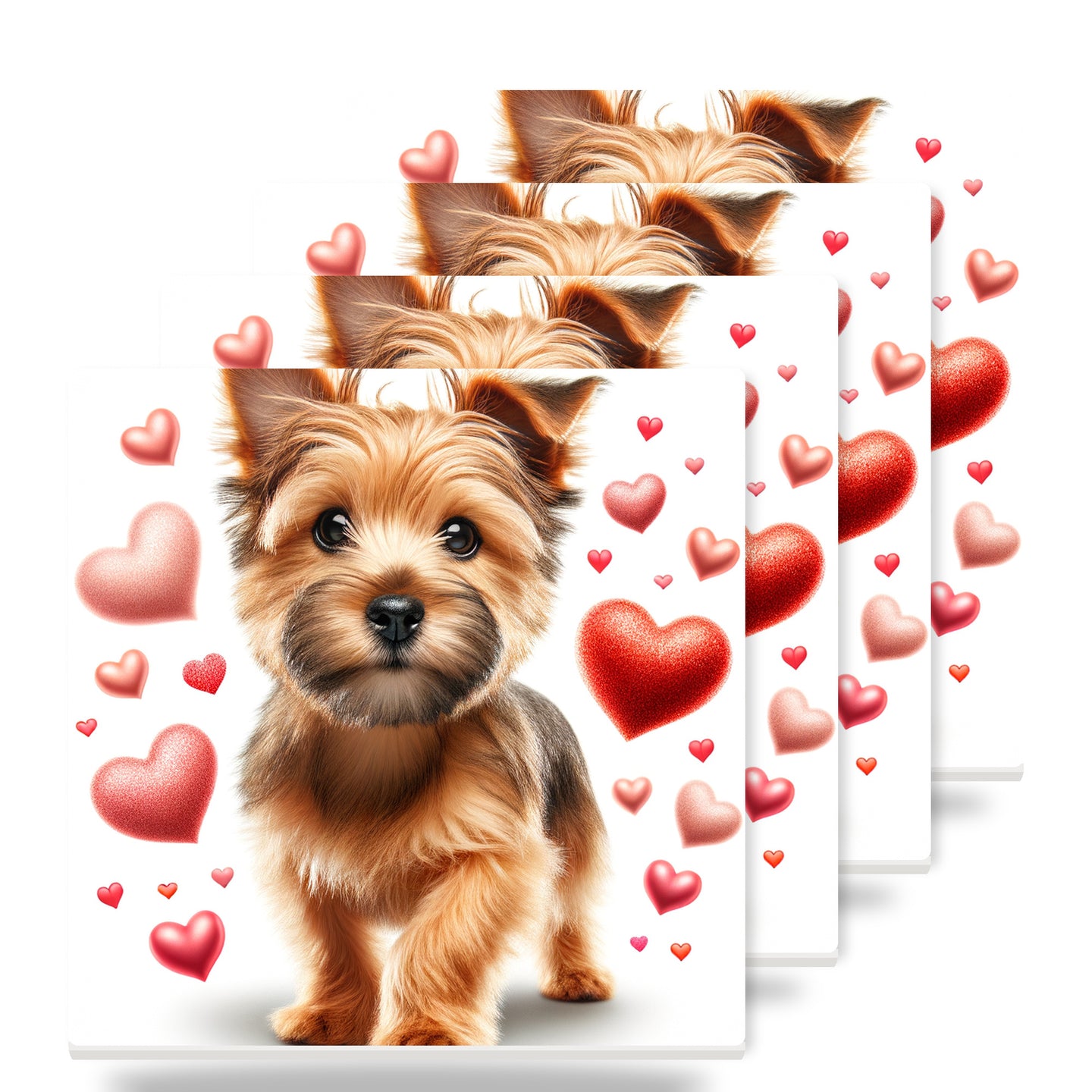 Yorkshire Terrier ceramic coasters set of 4