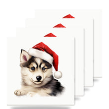 Siberian Husky Puppy Drawing ceramic coasters set of 4