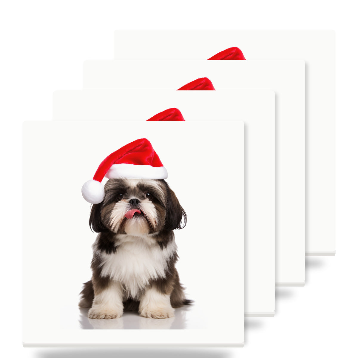 Shih Tzu ceramic coasters set of 4