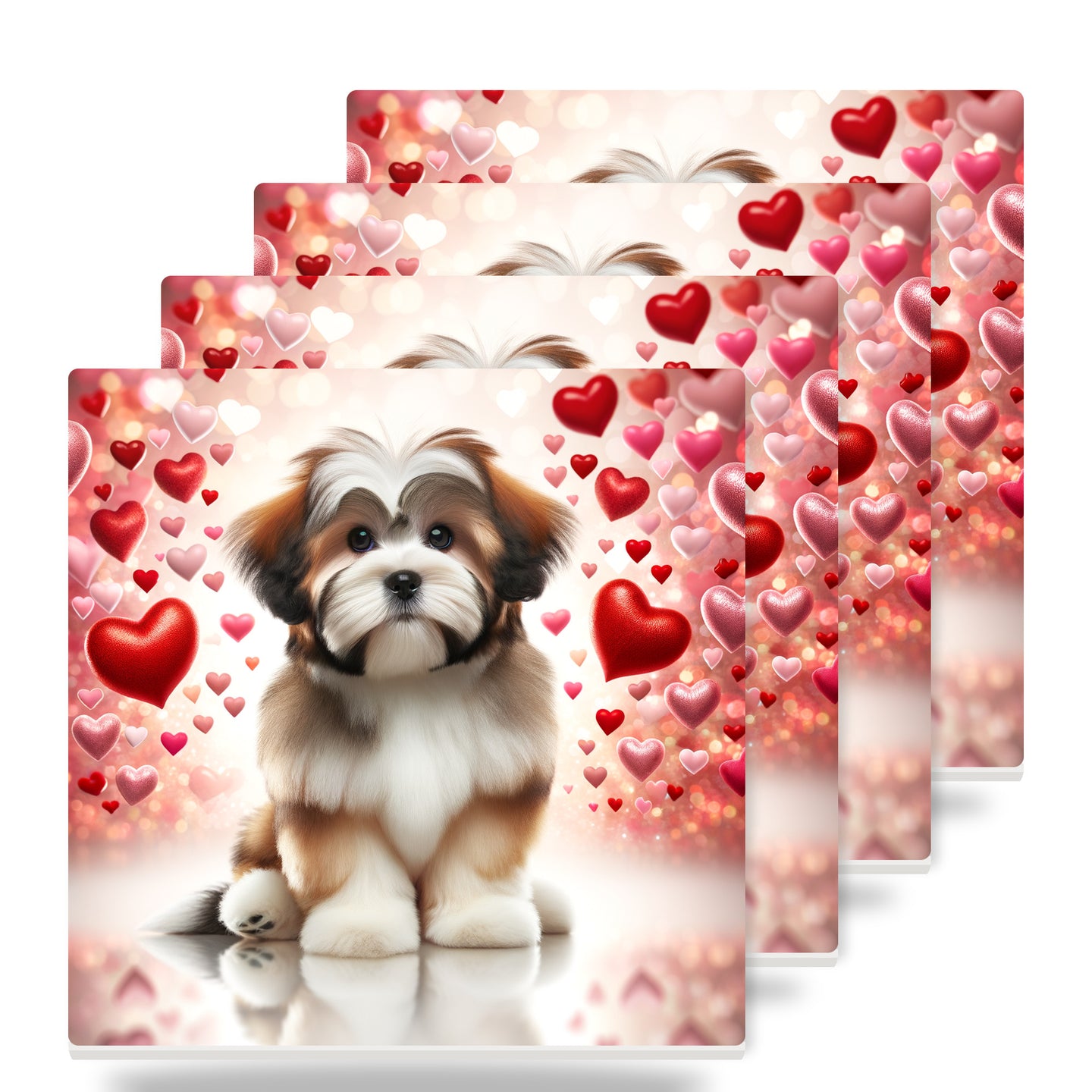 Shih Tzu ceramic coasters set of 4