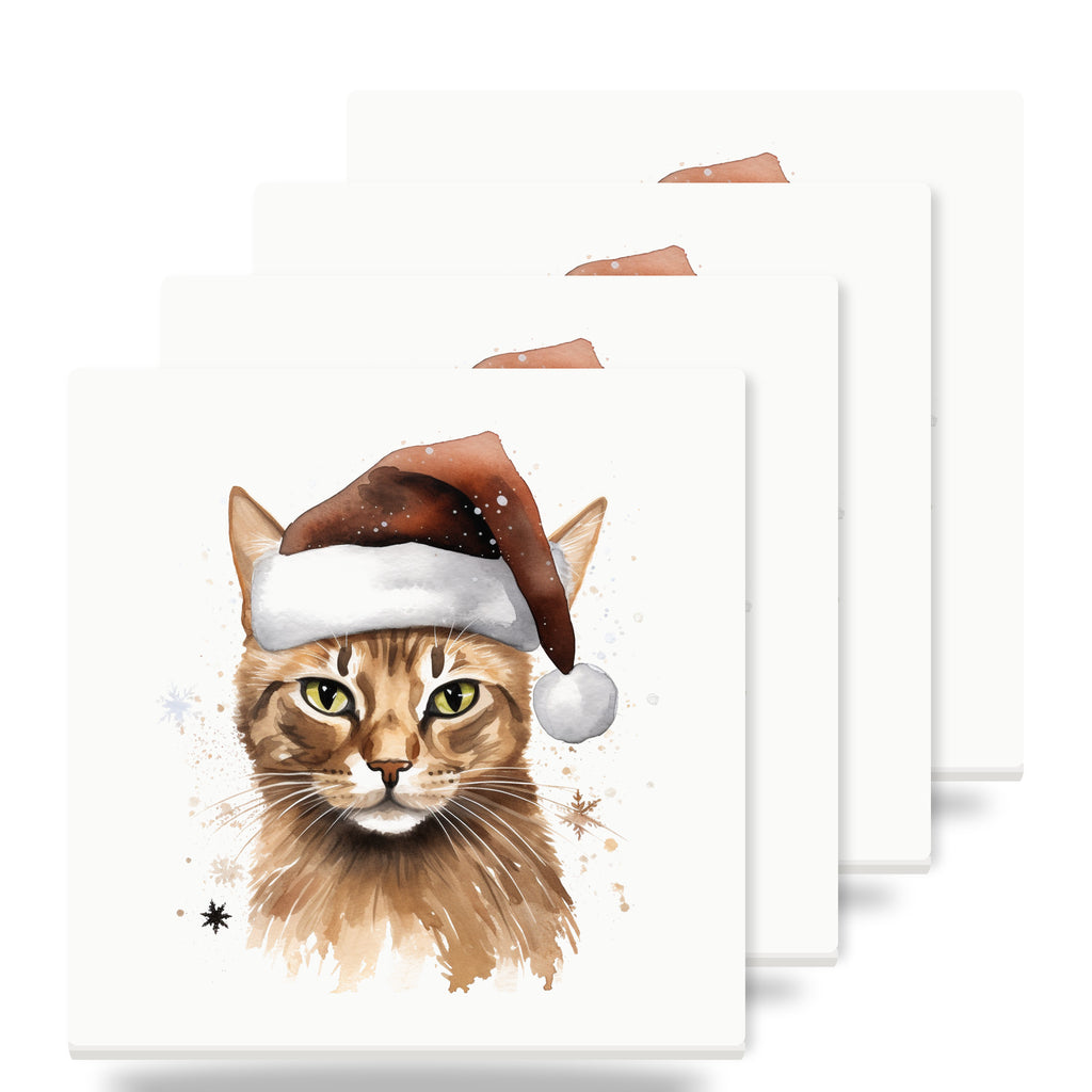 Havana Brown Cat ceramic coasters set of 4