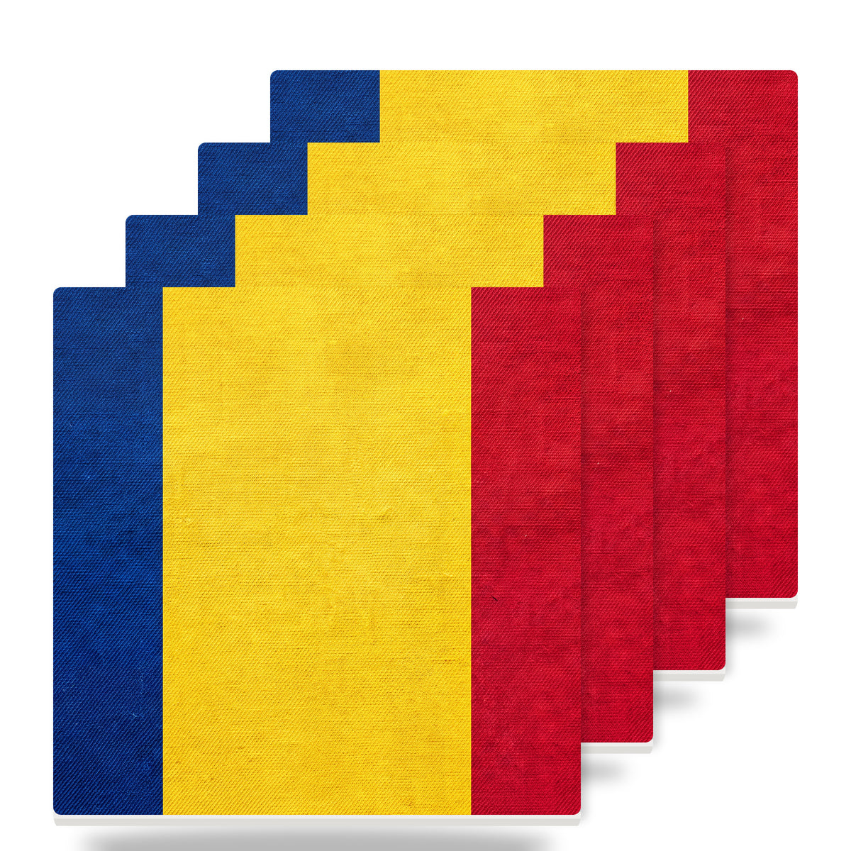 Romania Flag Pride ceramic coasters set of 4