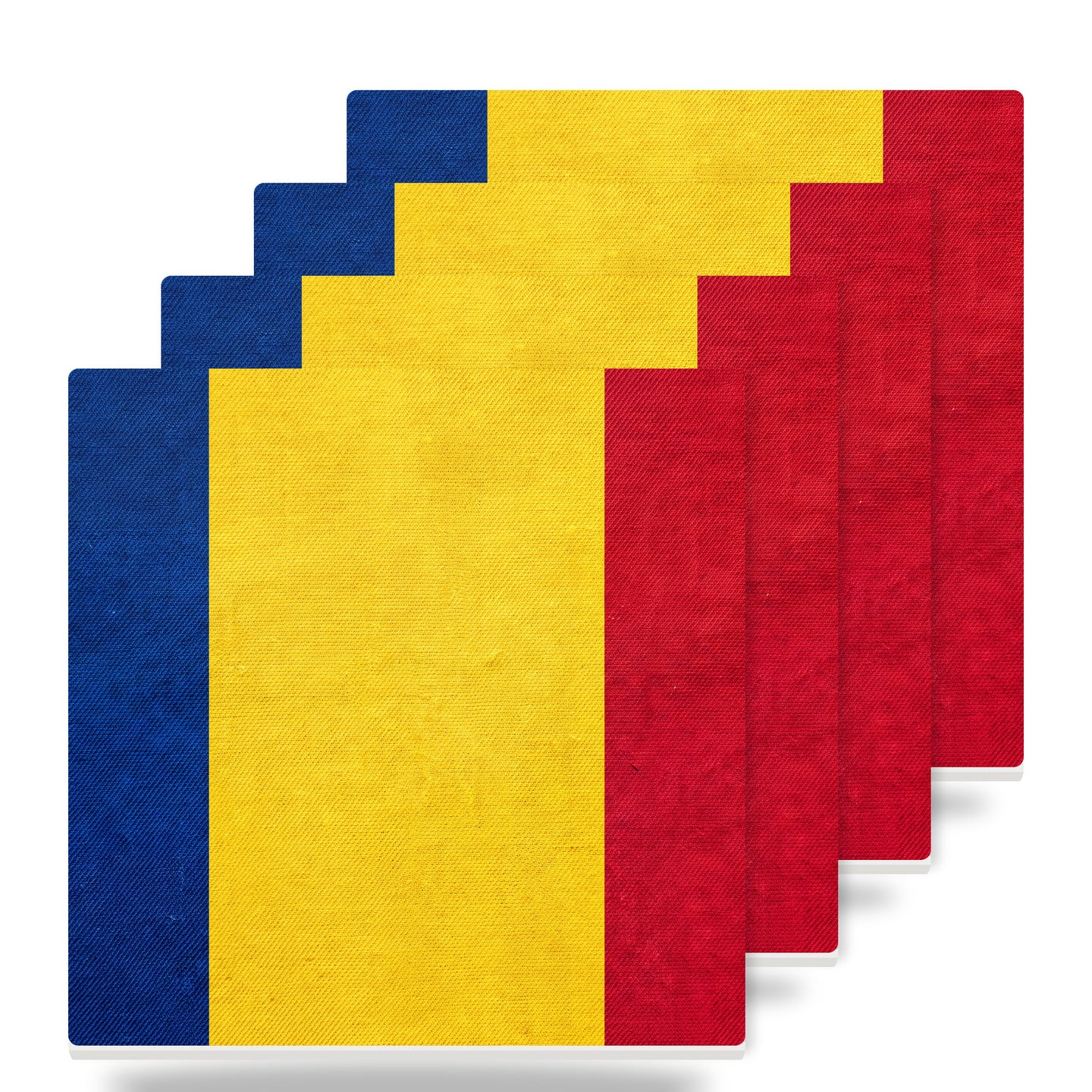 Romania Flag Pride ceramic coasters set of 4