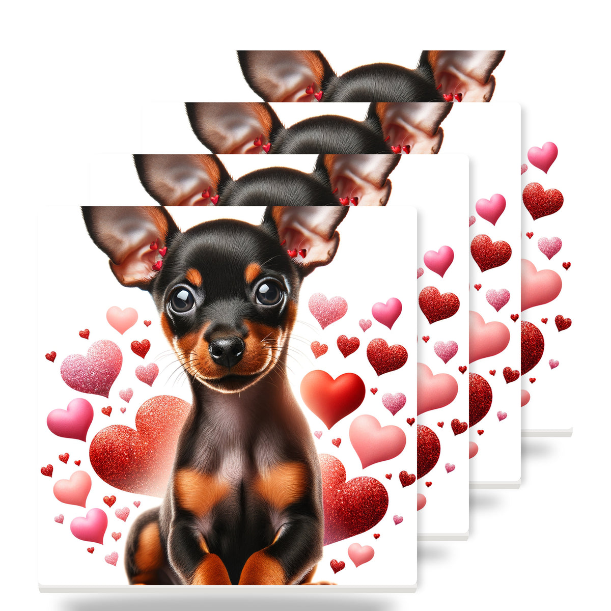Miniature Pinscher ceramic coasters set of 4