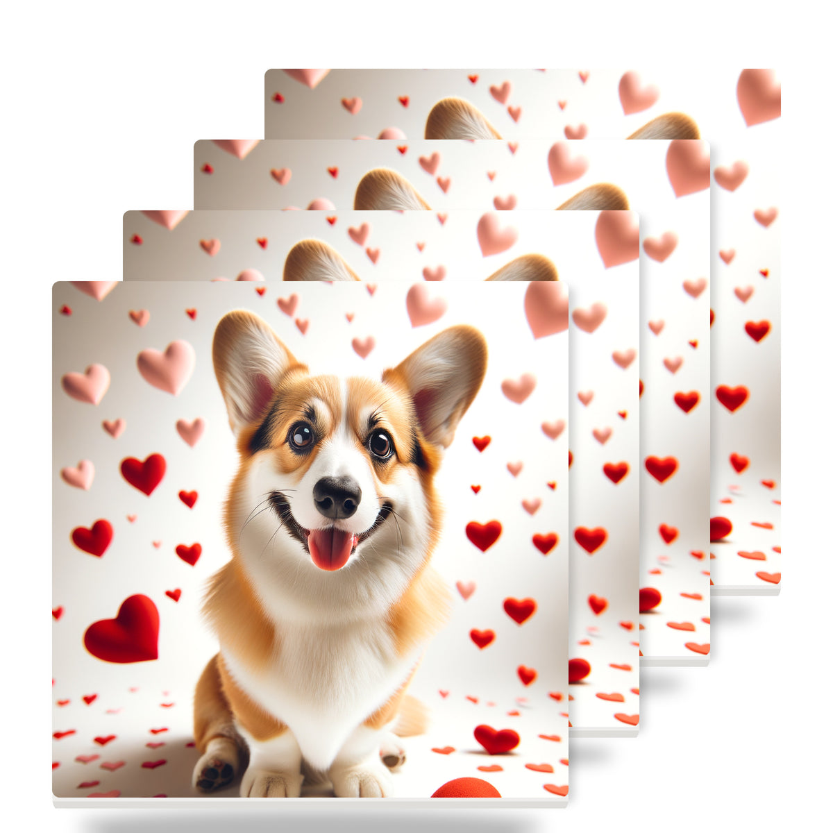 Pembroke Welsh Corgi ceramic coasters set of 4
