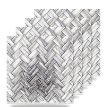 Herringbone ceramic coasters set of 4