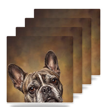 French Bulldog Portrait ceramic coasters set of 4