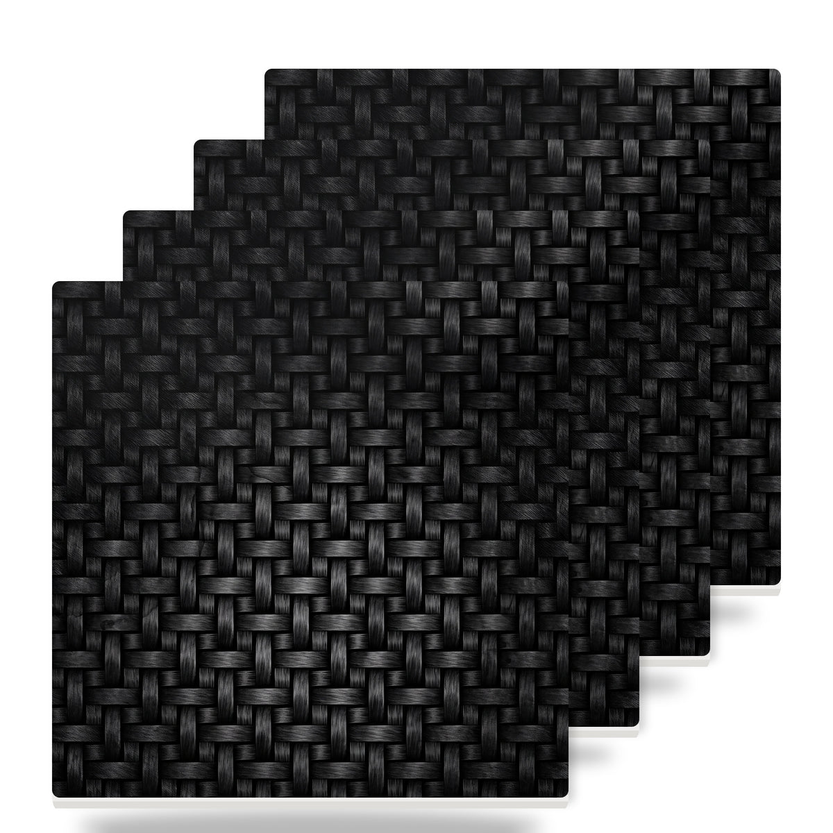 Carbon Fiber ceramic coasters set of 4