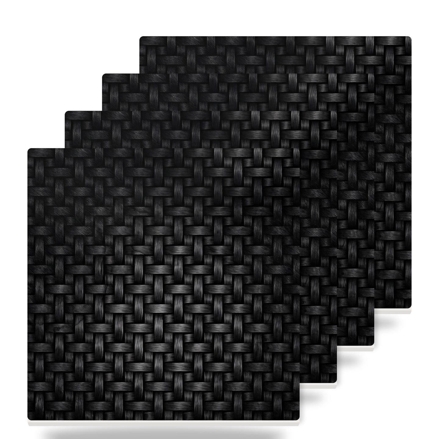 Carbon Fiber ceramic coasters set of 4