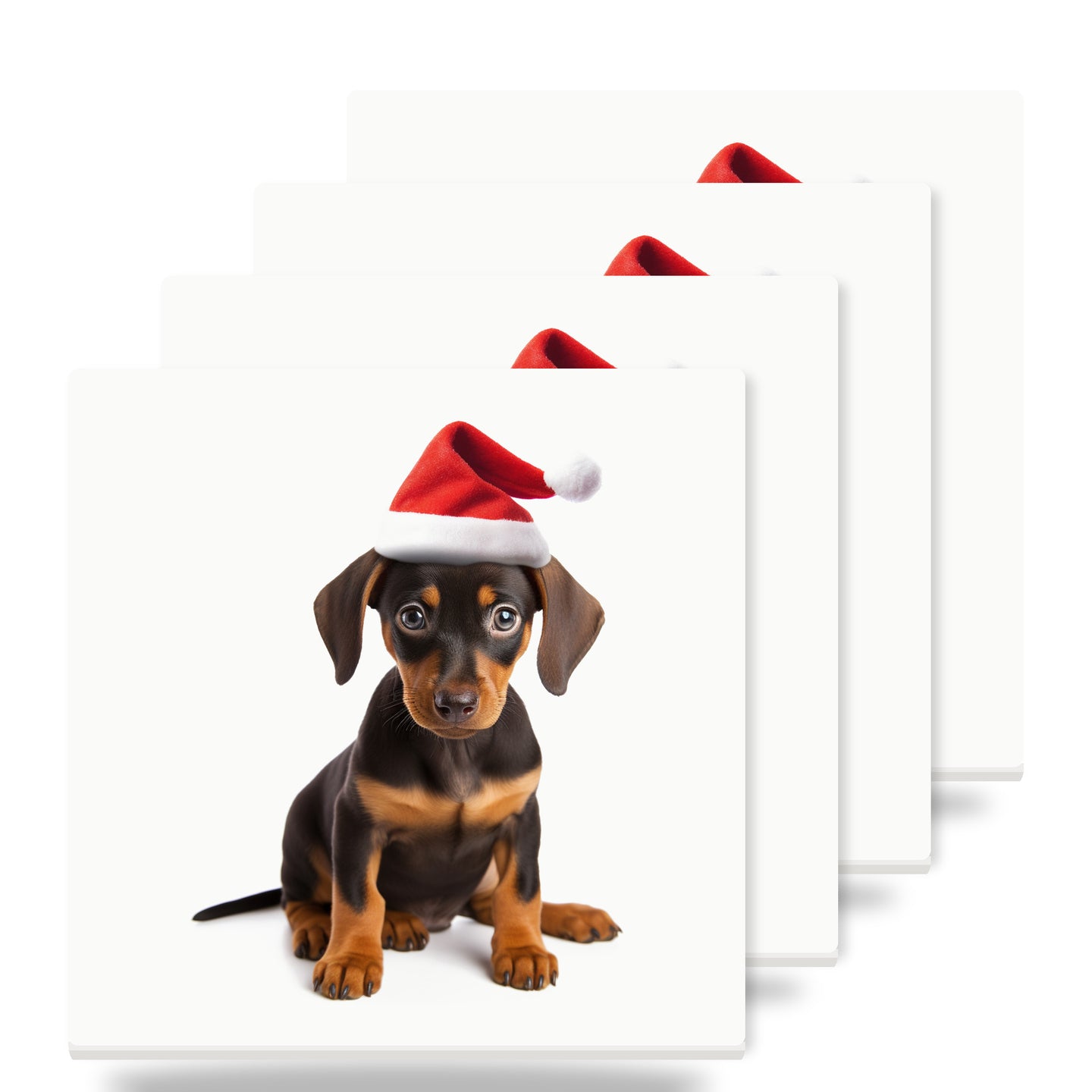 German Pinscher Puppy ceramic coasters set of 4