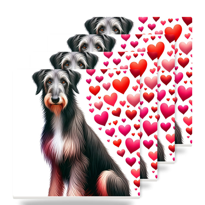 Scottish Deerhound ceramic coasters set of 4