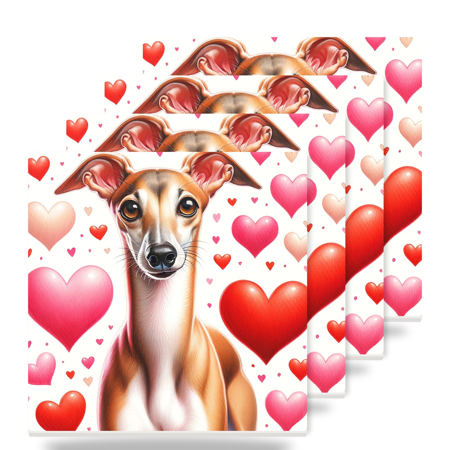 Italian Greyhound ceramic coasters set of 4