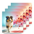 Collie ceramic coasters set of 4