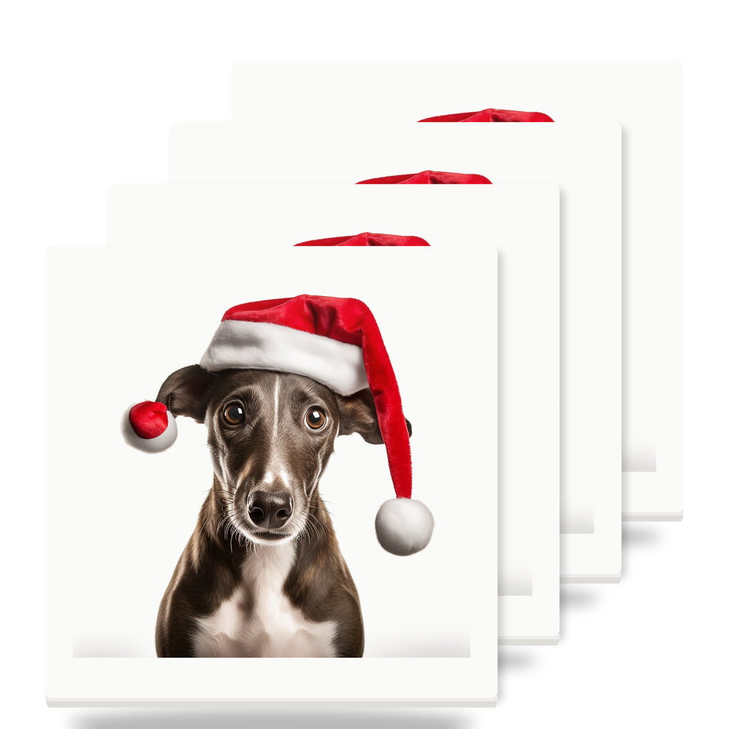 Greyhound Puppy ceramic coasters set of 4