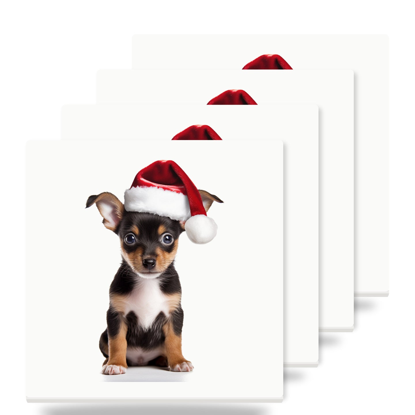 Toy Fox Terrier Puppy ceramic coasters set of 4