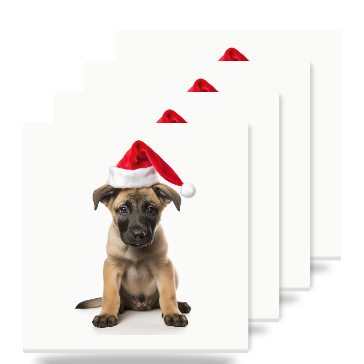 Belgian Malinois Puppy ceramic coasters set of 4