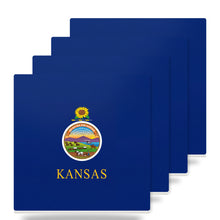 Kansas State Flag ceramic coasters set of 4