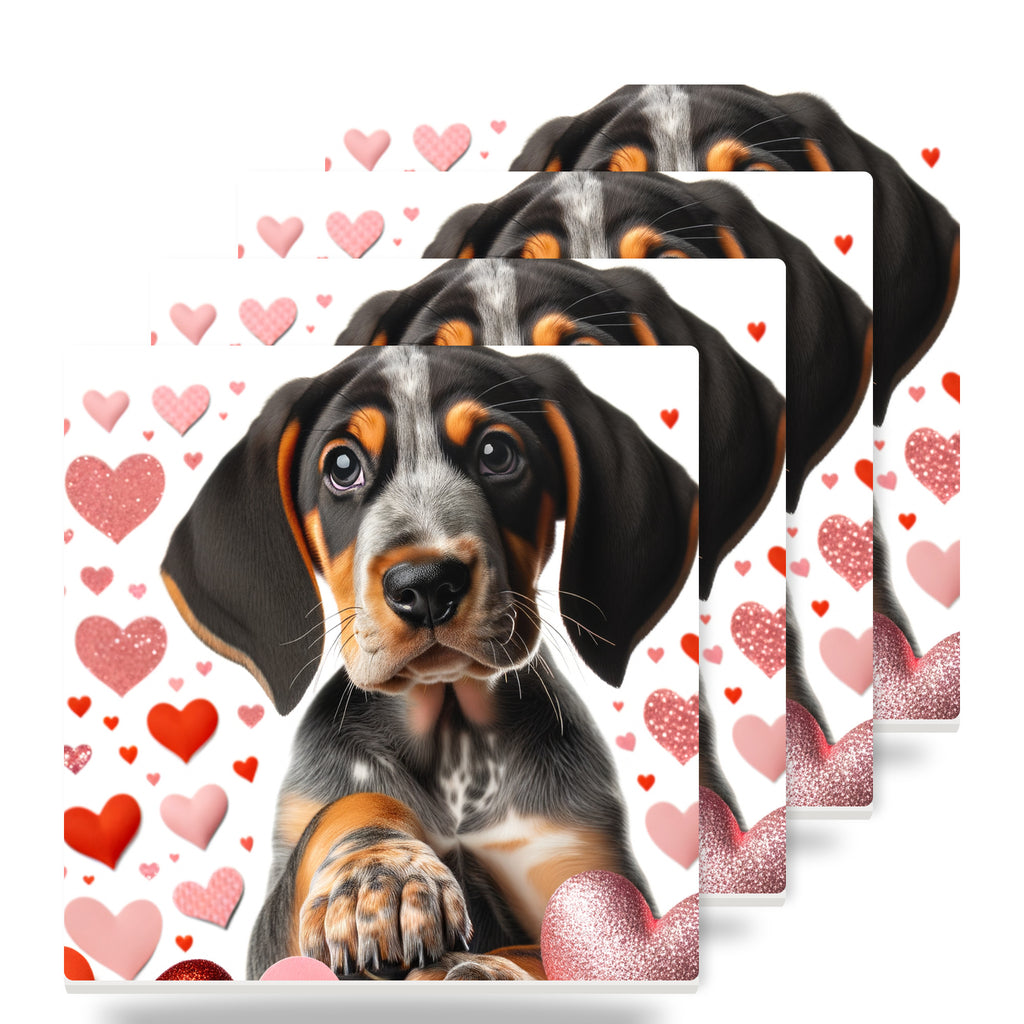 Bluetick Coonhound ceramic coasters set of 4