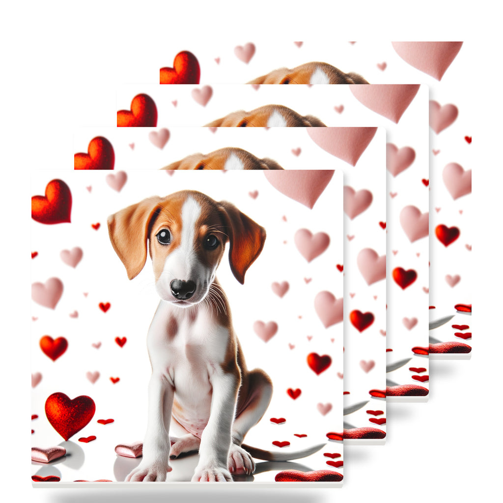 Whippet ceramic coasters set of 4
