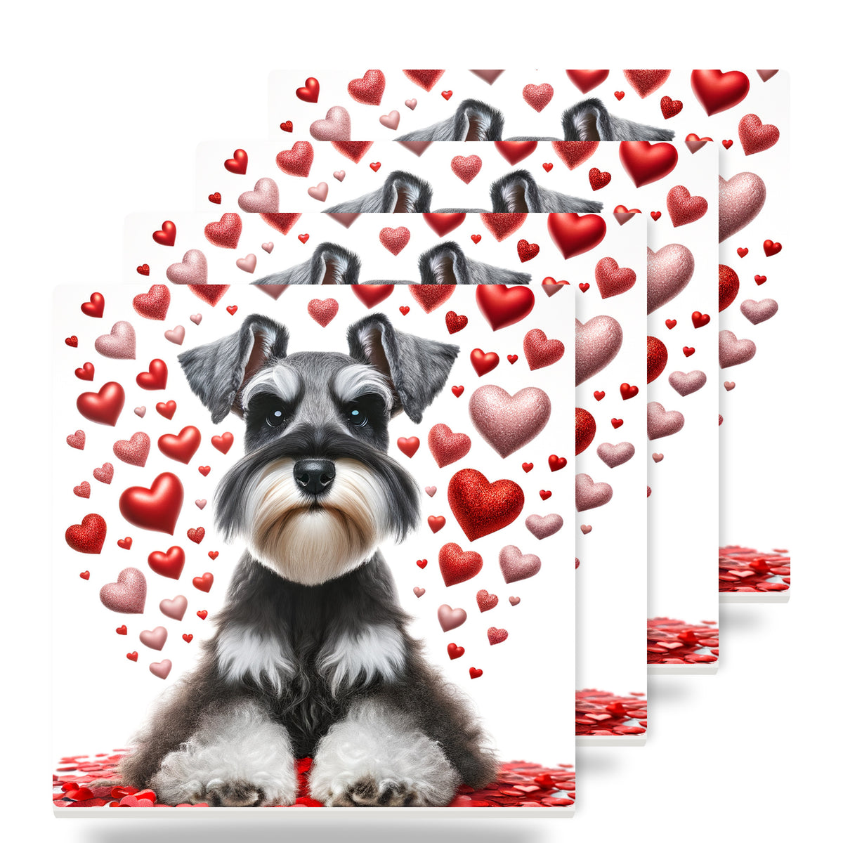 Miniature Schnauzer ceramic coasters set of 4
