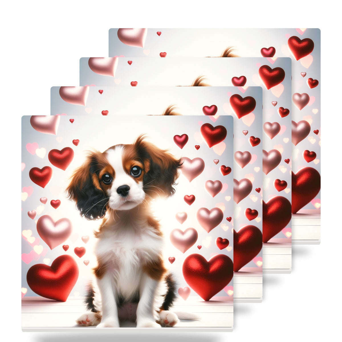 Cavalier King Charles Spaniel ceramic coasters set of 4