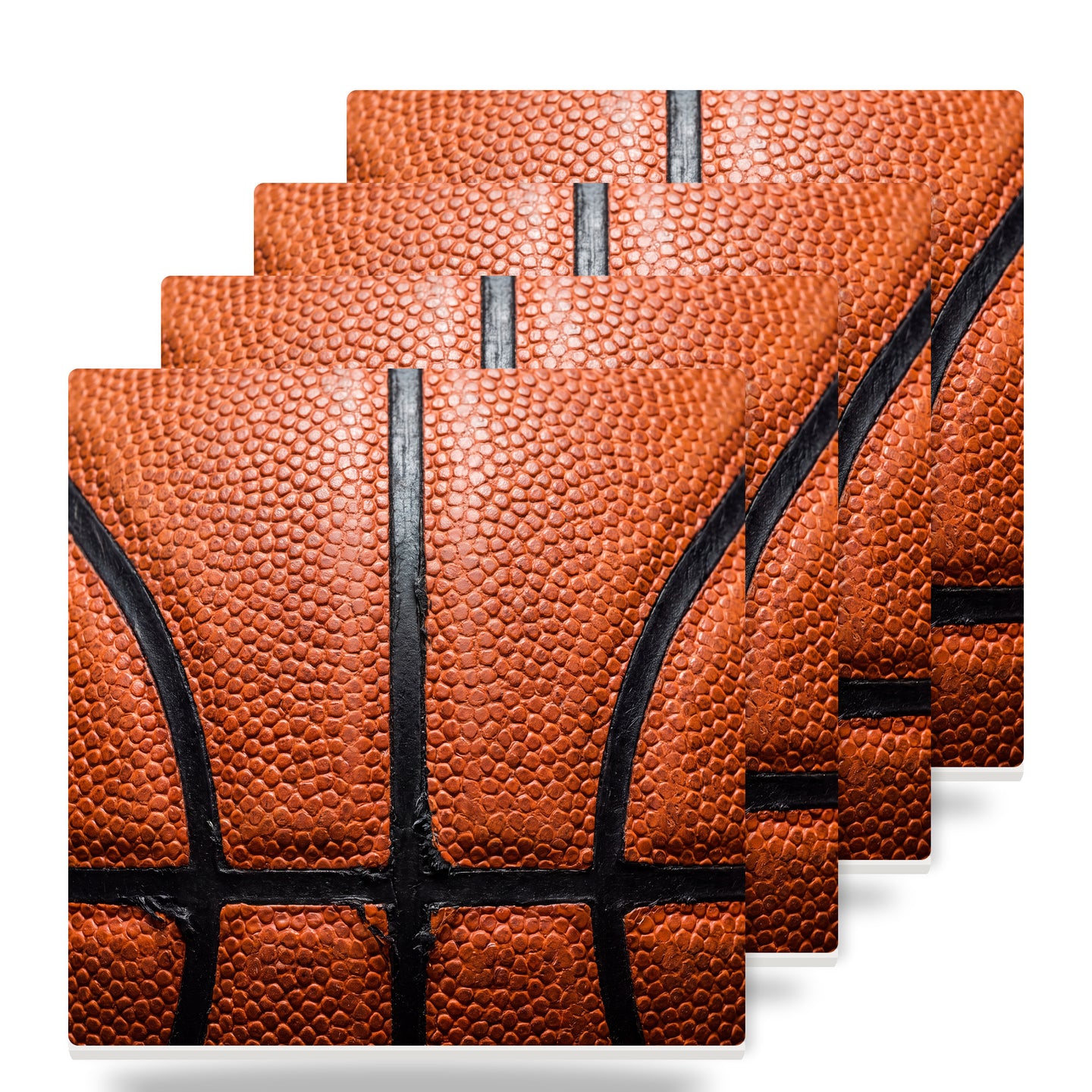Basketball Texture ceramic coasters set of 4