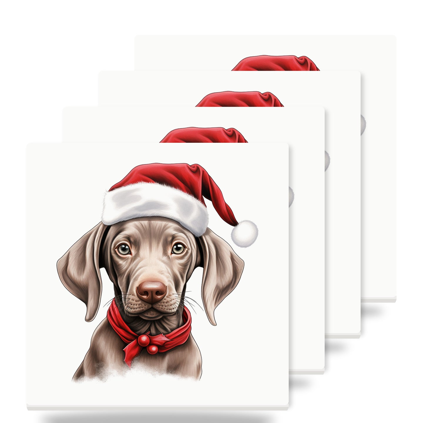 Weimaraner Puppy Drawing ceramic coasters set of 4