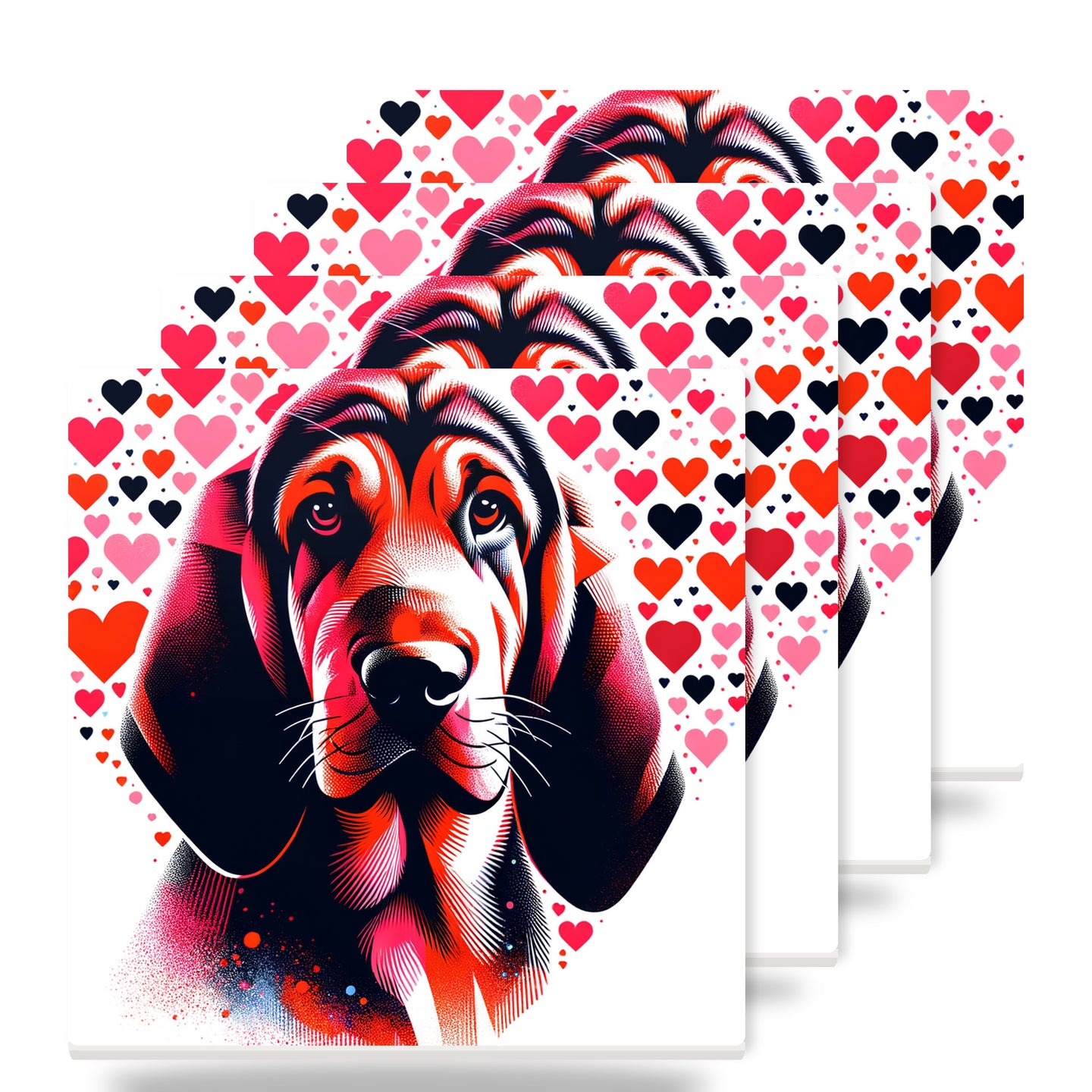 Bloodhound ceramic coasters set of 4