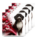 Portuguese Water Dog ceramic coasters set of 4