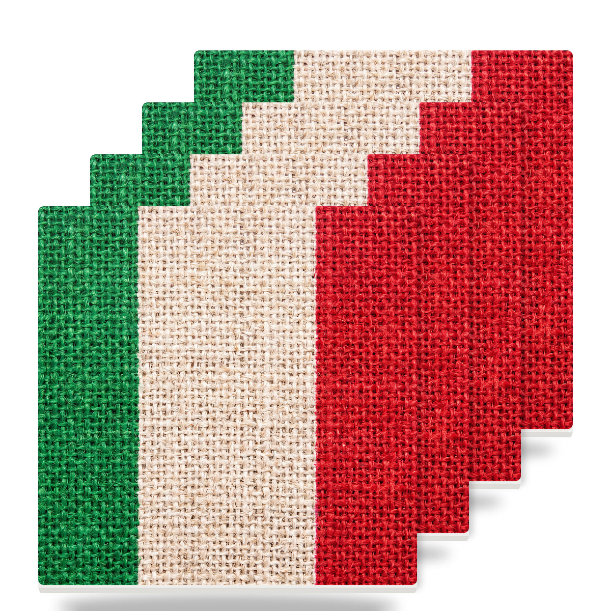 Italy Flag Pride ceramic coasters set of 4