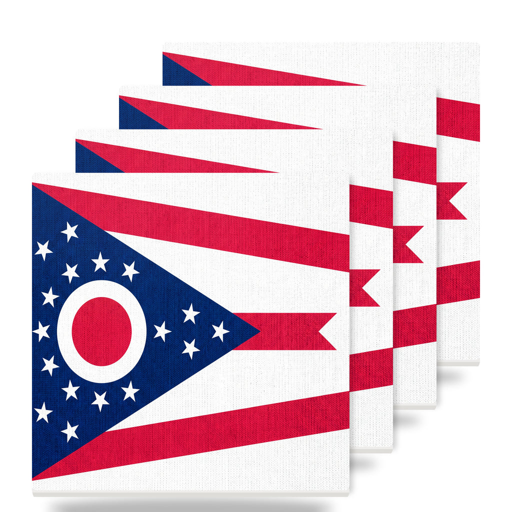 Ohio State Flag ceramic coasters set of 4