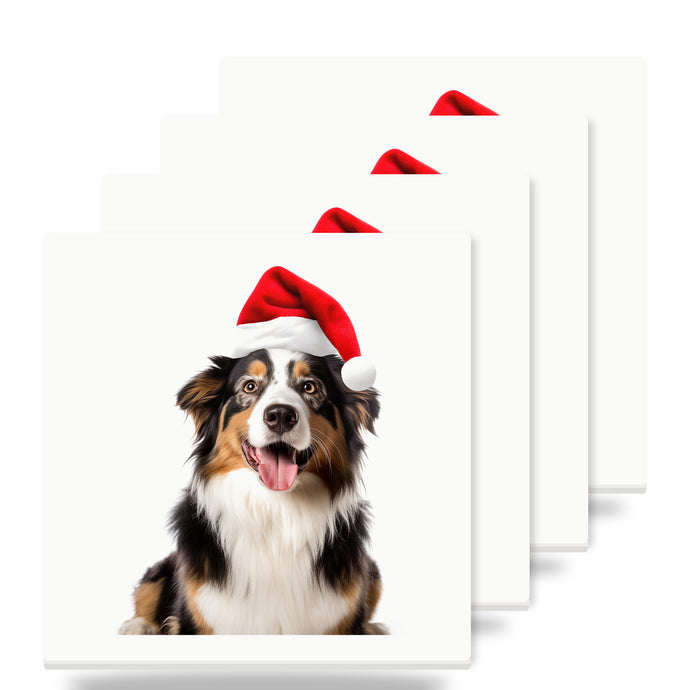 Australian Shepherd ceramic coasters set of 4