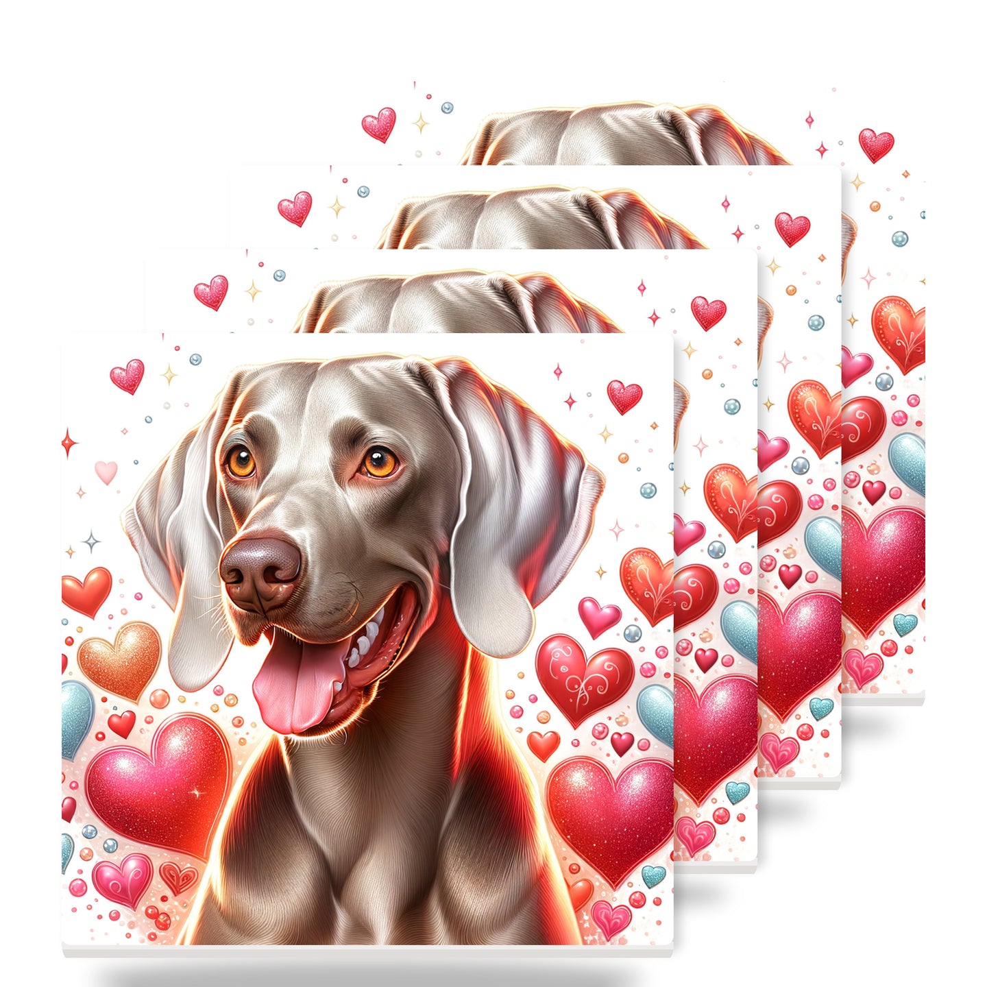 Weimaraner ceramic coasters set of 4