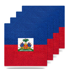 Haiti Flag Pride ceramic coasters set of 4