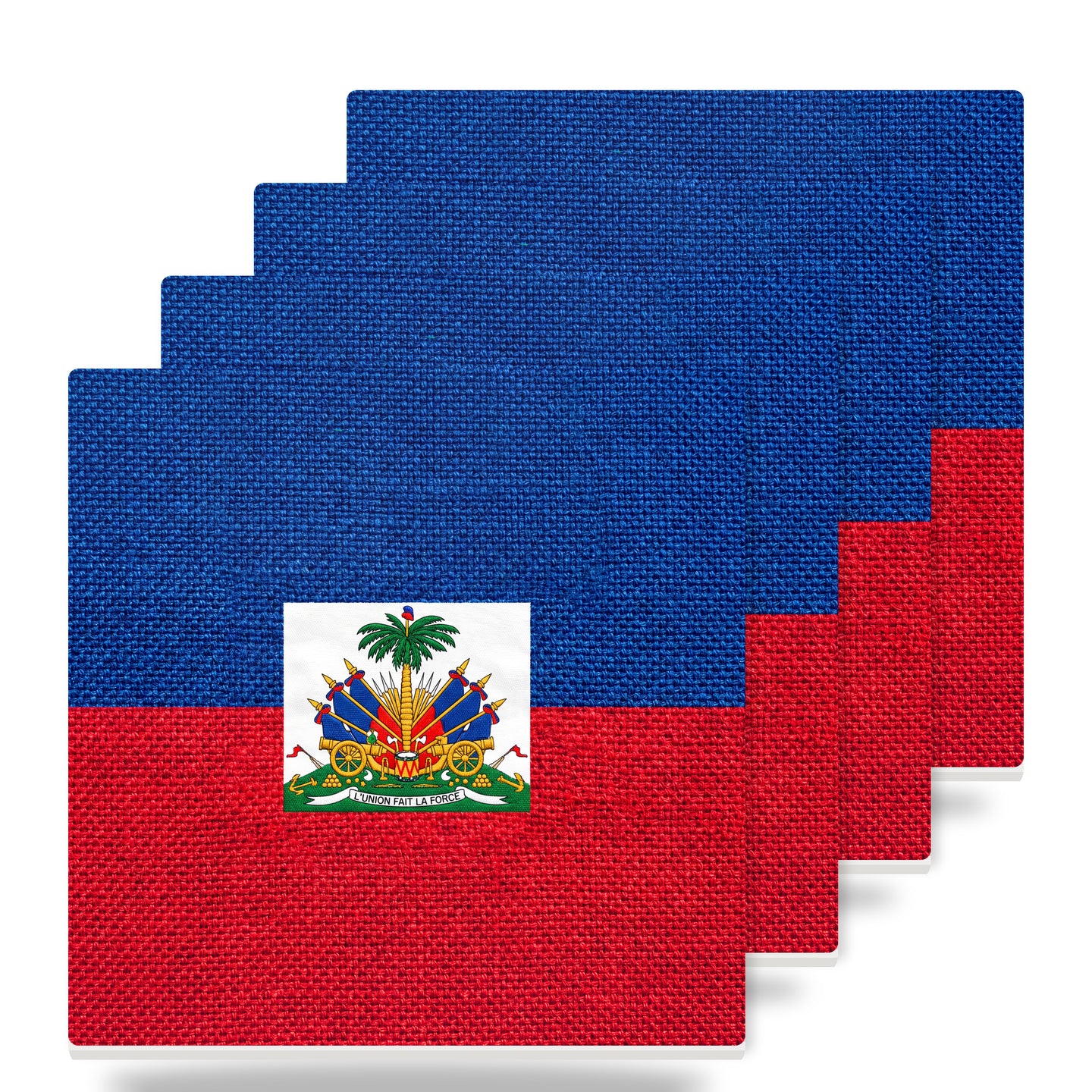 Haiti Flag Pride ceramic coasters set of 4