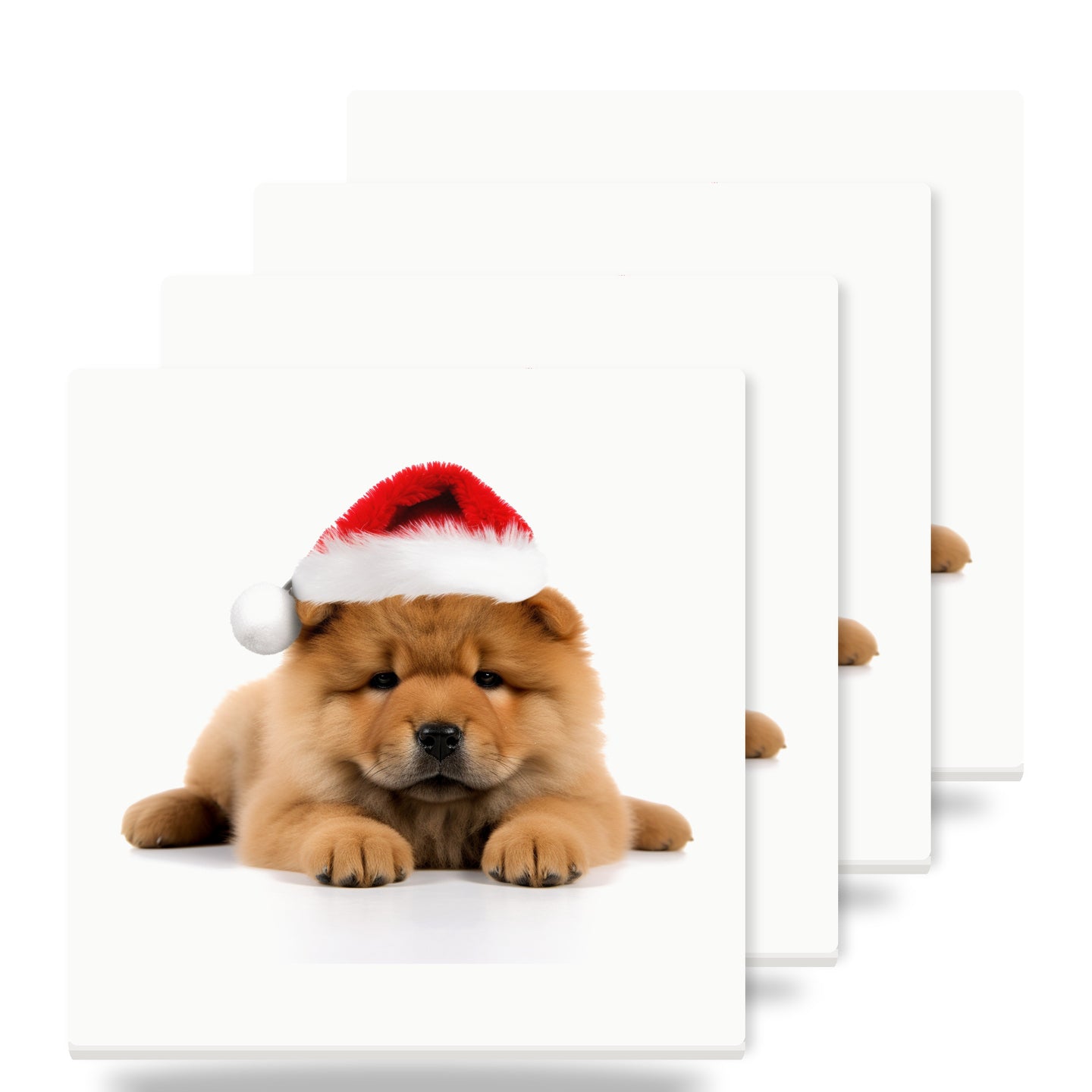 Chow Chow Puppy ceramic coasters set of 4