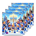 Golden Menorah Celebration ceramic coasters set of 4