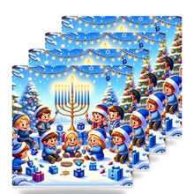 Golden Menorah Celebration ceramic coasters set of 4
