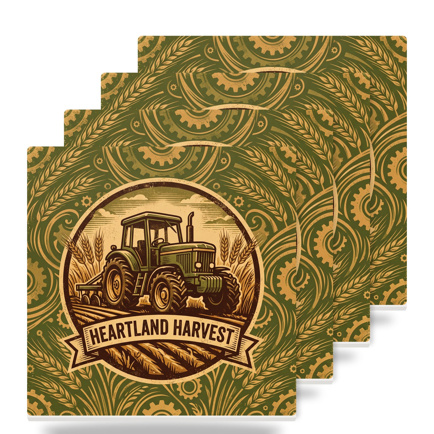 Farm Agriculture ceramic coasters set of 4