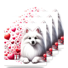 American Eskimo Dog ceramic coasters set of 4